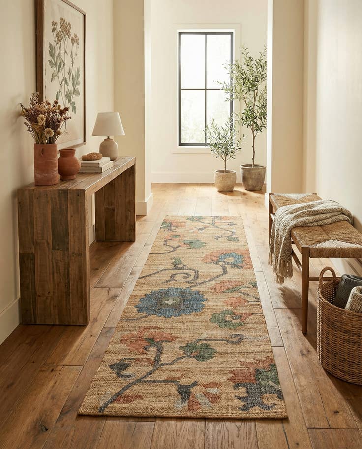Detail image of 2' 7 x 10' Hand Woven Kala Handwoven Jute Runner Rug