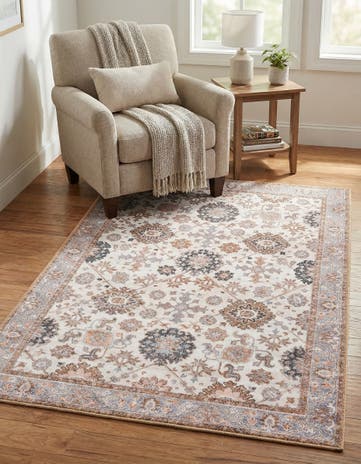 Ivory Washable Timeless Rug