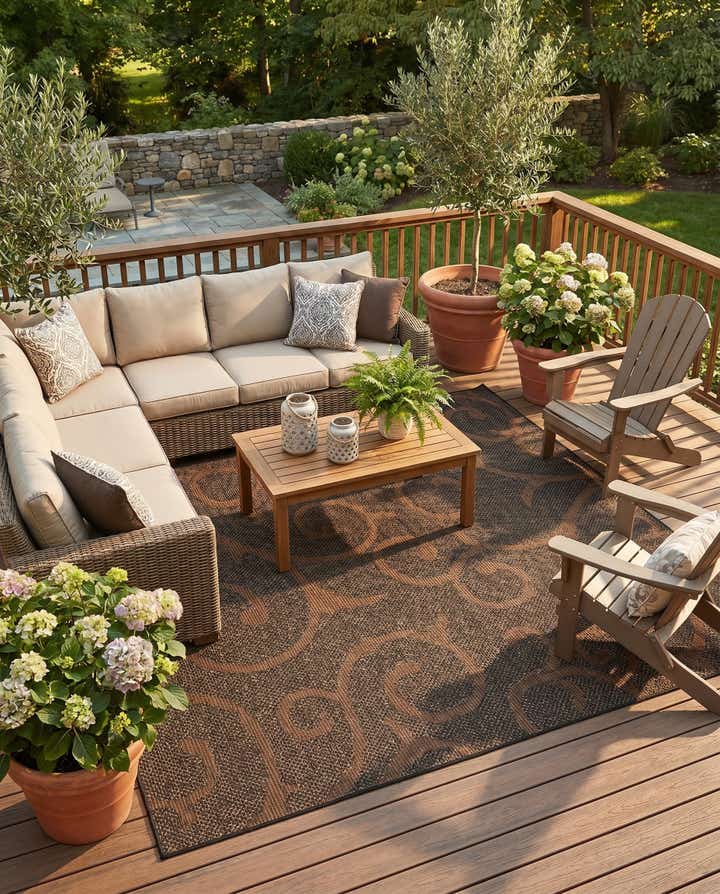 5' x 8' Easy-Clean Botanical Indoor / Outdoor Rug