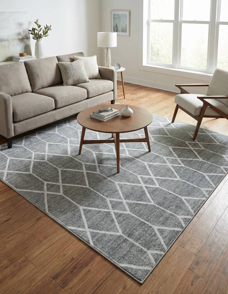 Detail image of 7' x 7' Lattice Trellis Square Rug