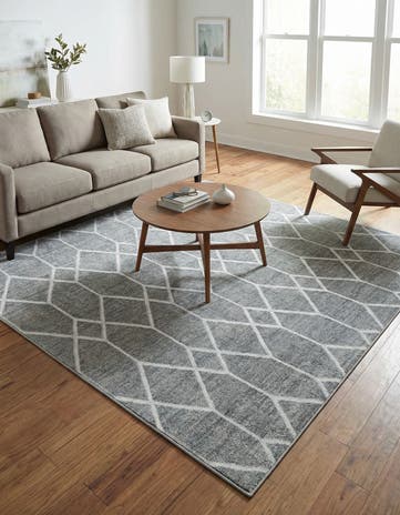7' x 7' Lattice Trellis Square Rug