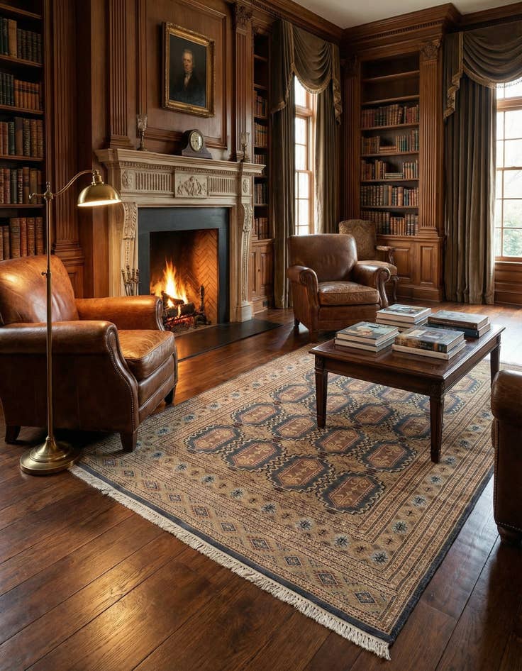 Detail image of 4' 2 x 6' 2 Hand Knotted Bokhara Rug