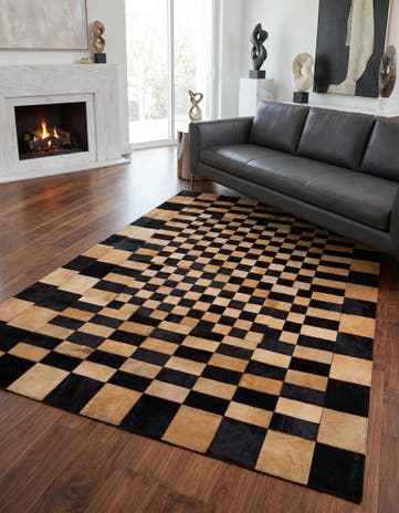 5' 1 x 8' Cowhide - Patchwork Rug