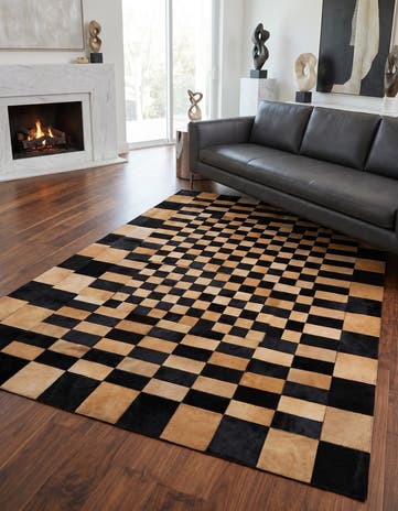 5' 1 x 8' Cowhide - Patchwork Rug
