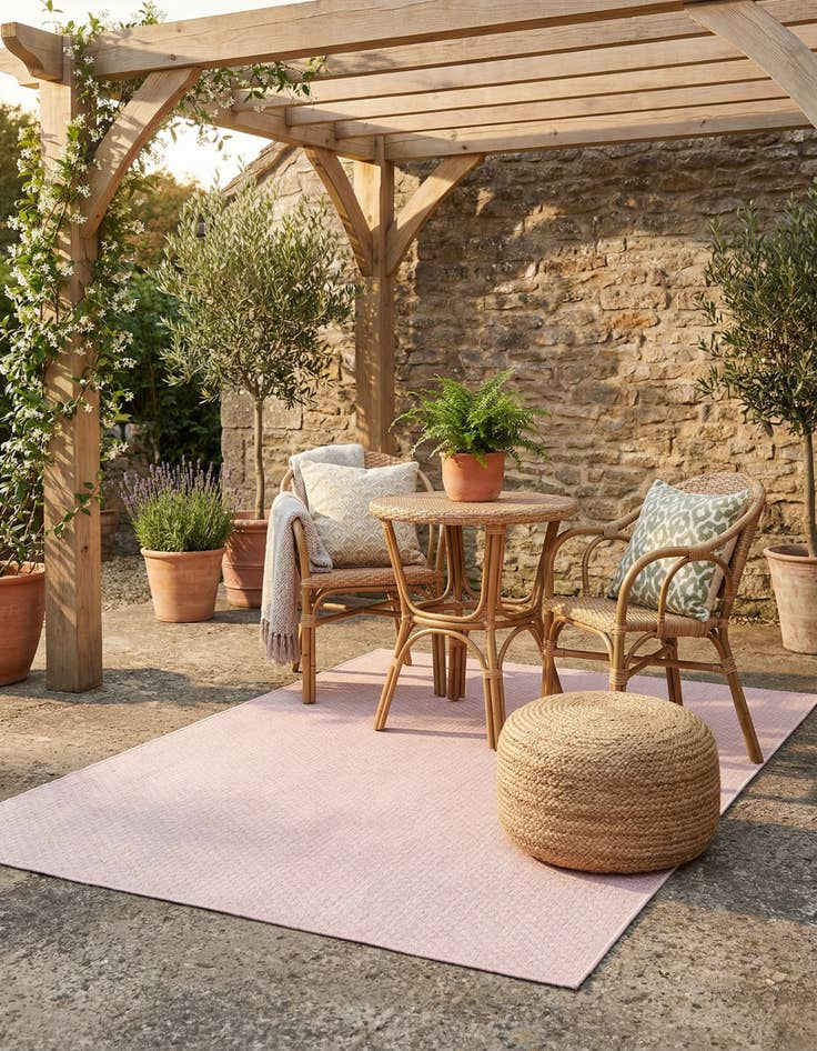 Detail image of 4' x 6'  Washable Solid Indoor / Outdoor Rug