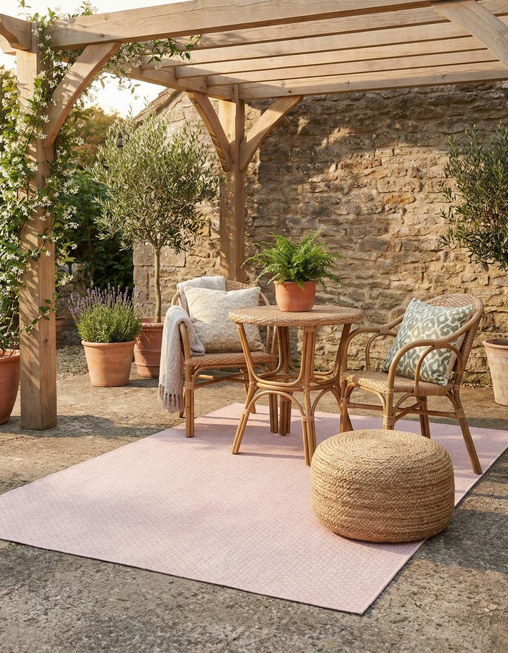 4' x 6' Easy-Clean Solid Indoor / Outdoor ...