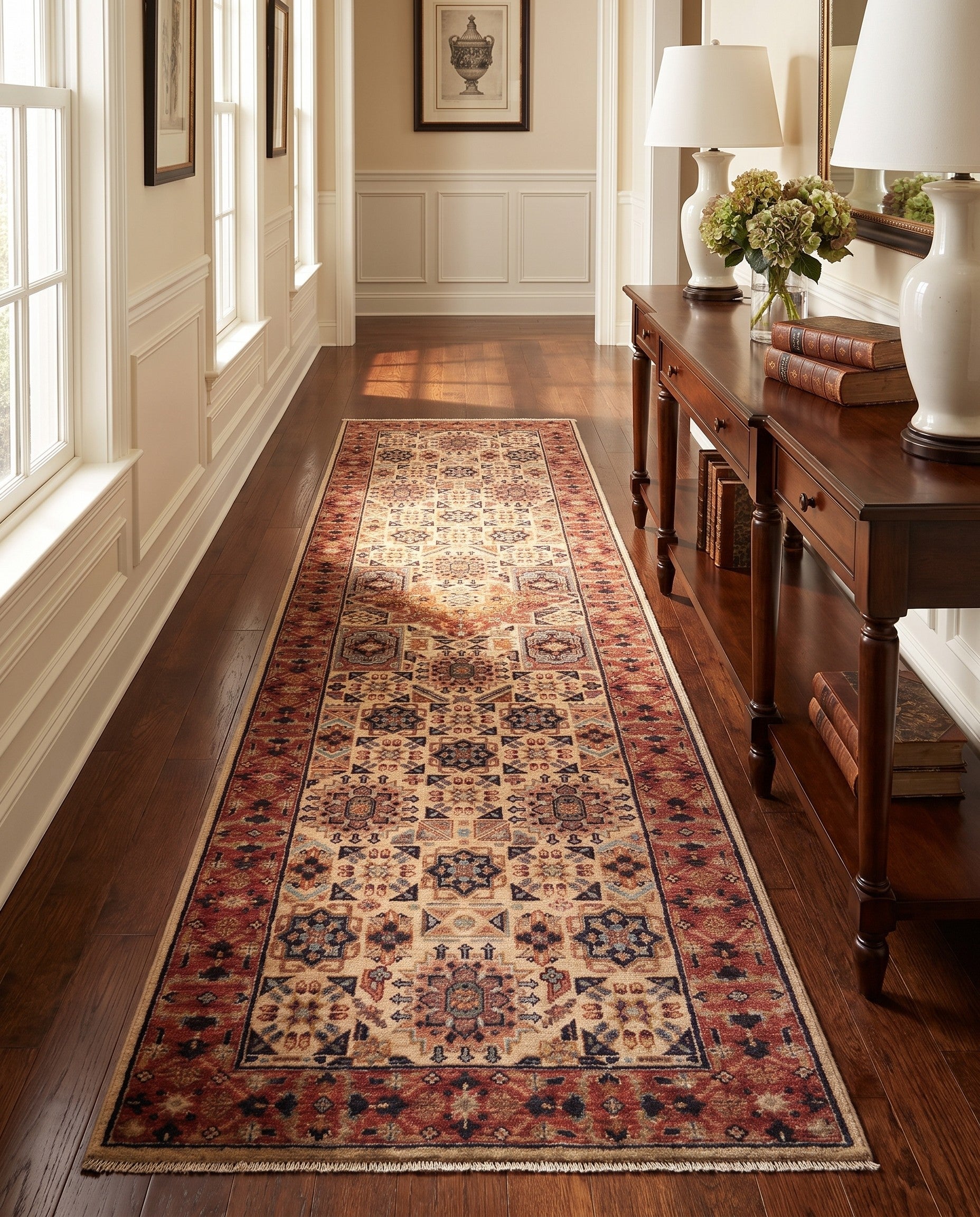 2' 7 x 9' 9 Hand Knotted Mamluk Ziegler Runner Rug