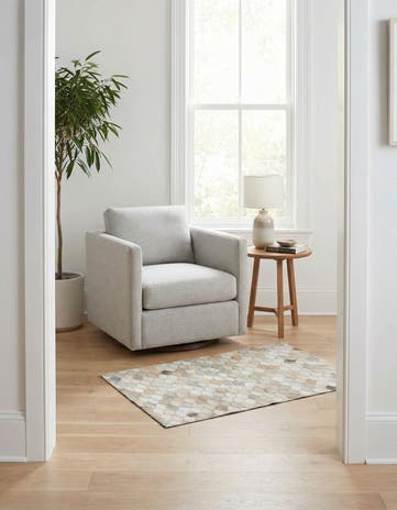 2' x 3' 1 Cowhide Leather Rug
