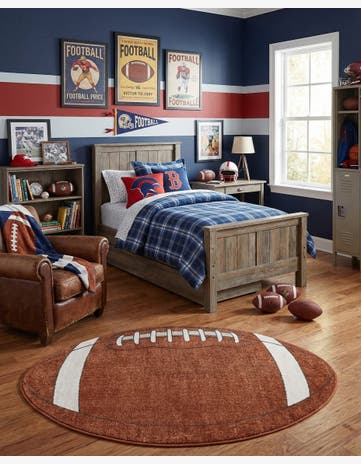3' 3 x 5' 3 Sports Washable Oval Rug