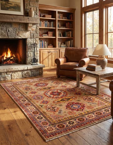 5' 6 x 7' 9 Hand Knotted Kazak Rug