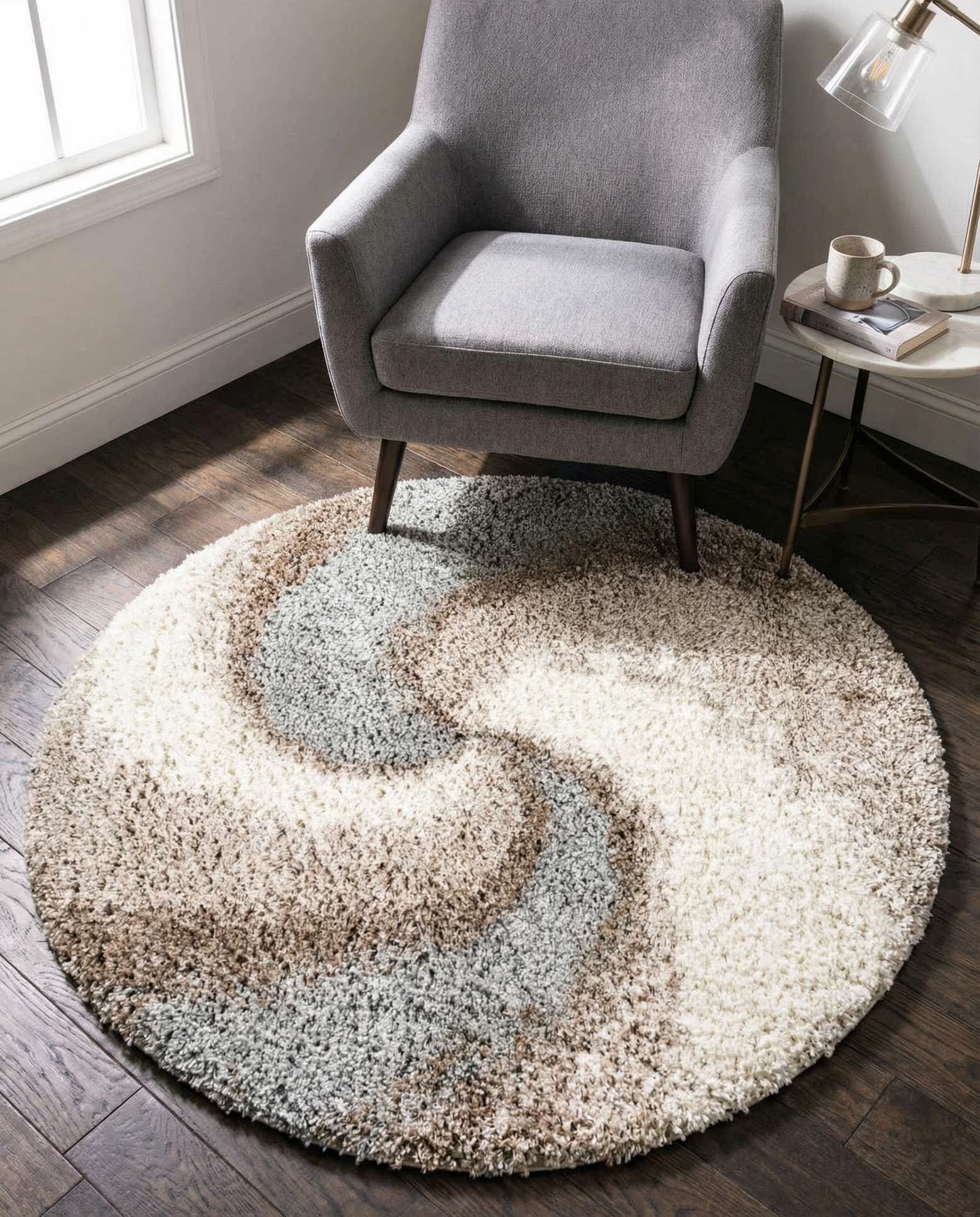 4' x 4' Soft Touch Shag Round Rug