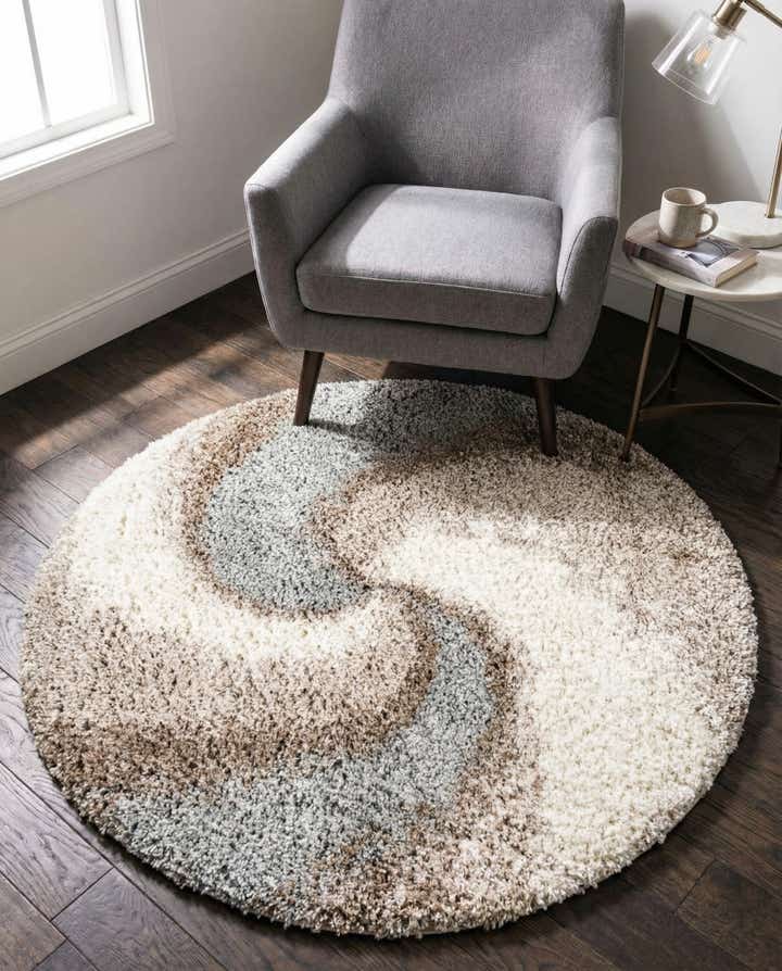 4' x 4' Soft Touch Shag Round Rug