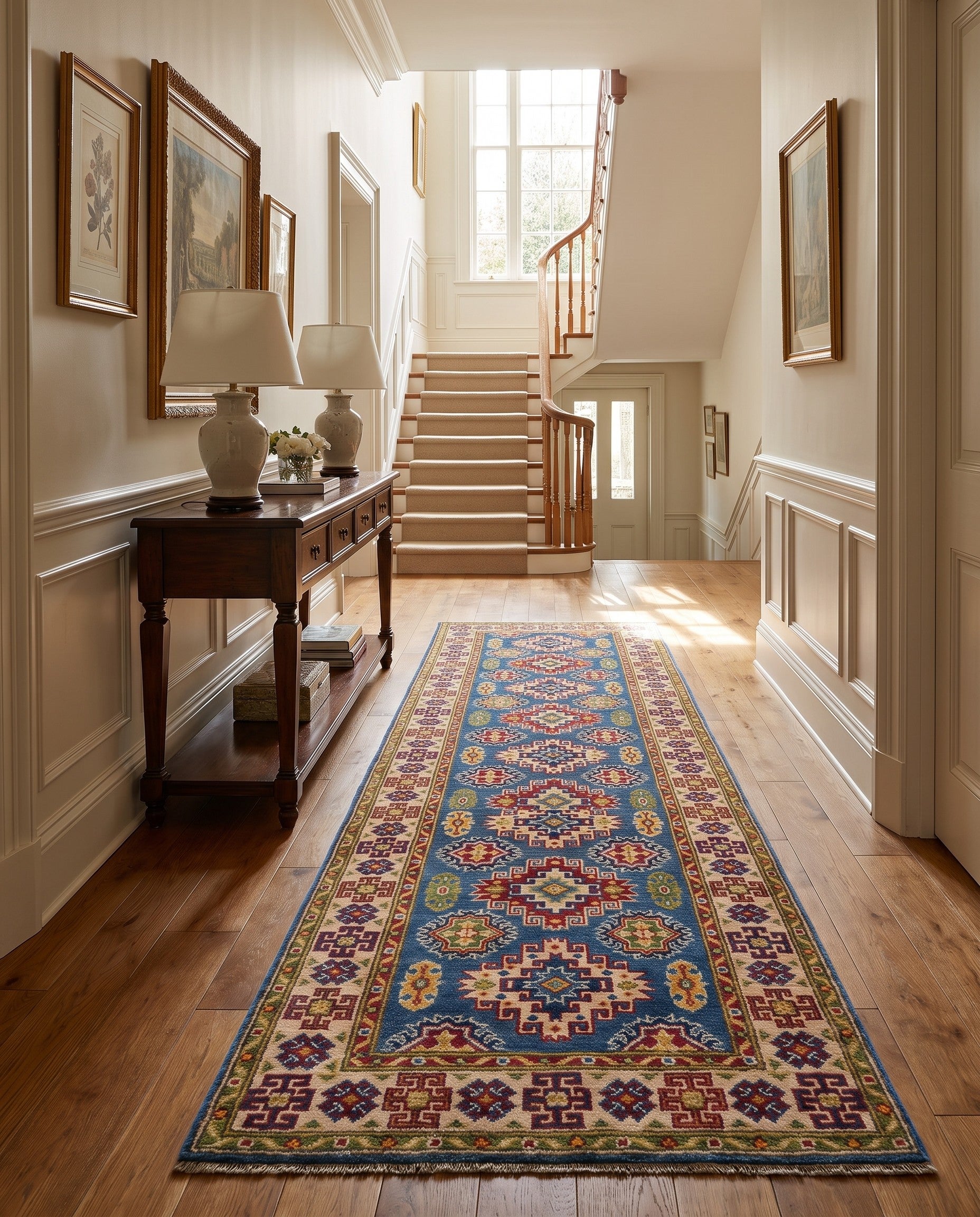 2' 8 x 9' 9 Hand Knotted Kazak Runner Rug