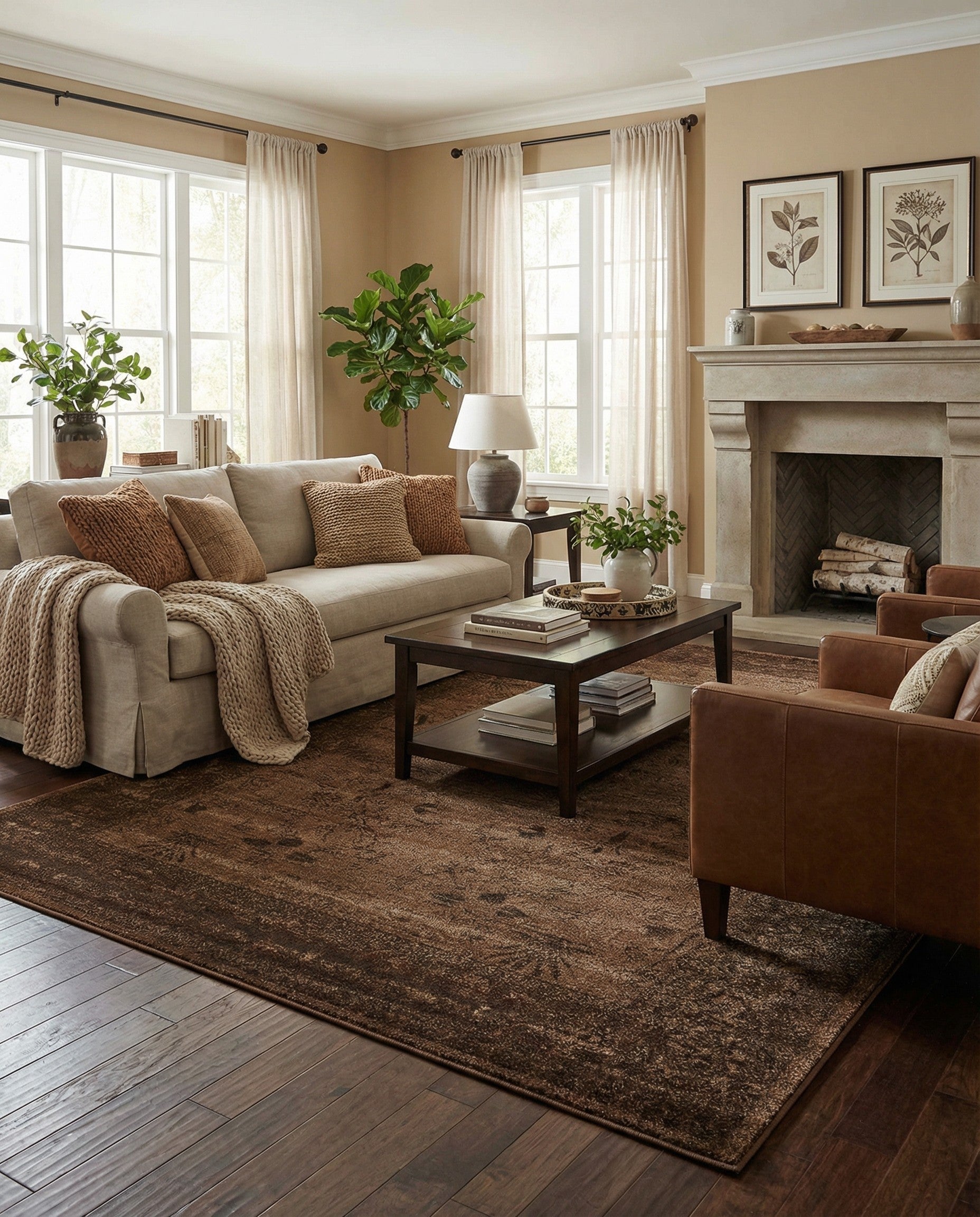 Brown 6' x 9' Miranda Rug | Rugs.com