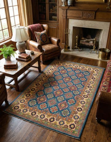 4' x 6' 2 Hand Knotted Kazak Rug
