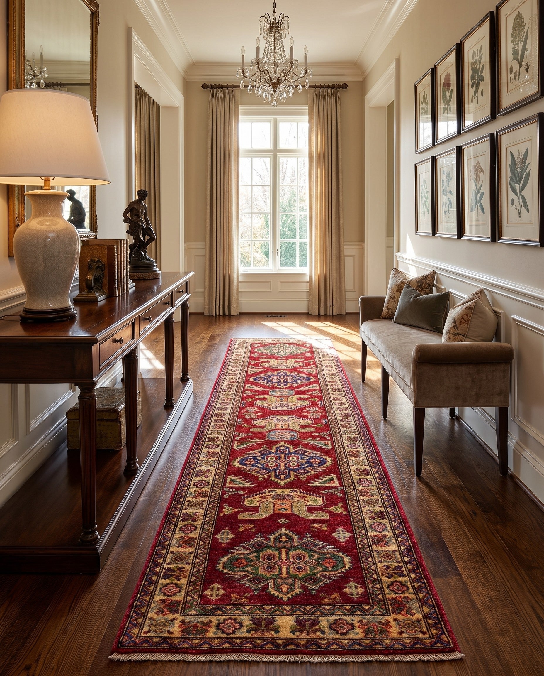 2' 7 x 10' Hand Knotted Kazak Runner Rug