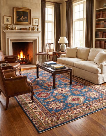 7' 1 x 9' 8 Hand Knotted Kazak Rug