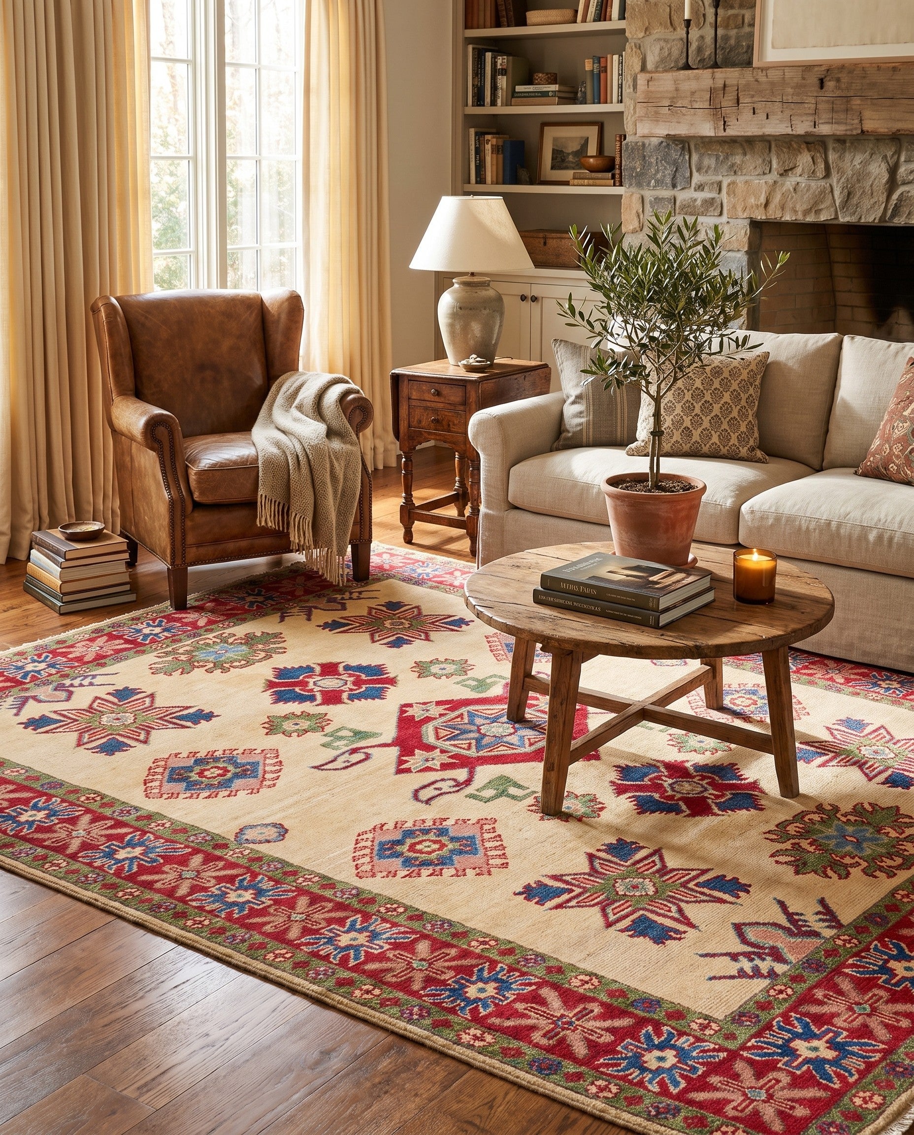 5' 5 x 6' 6 Hand Knotted Kazak Rug