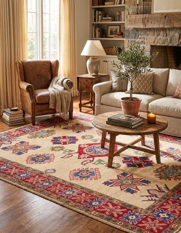 5' 5 x 6' 6 Hand Knotted Kazak Rug