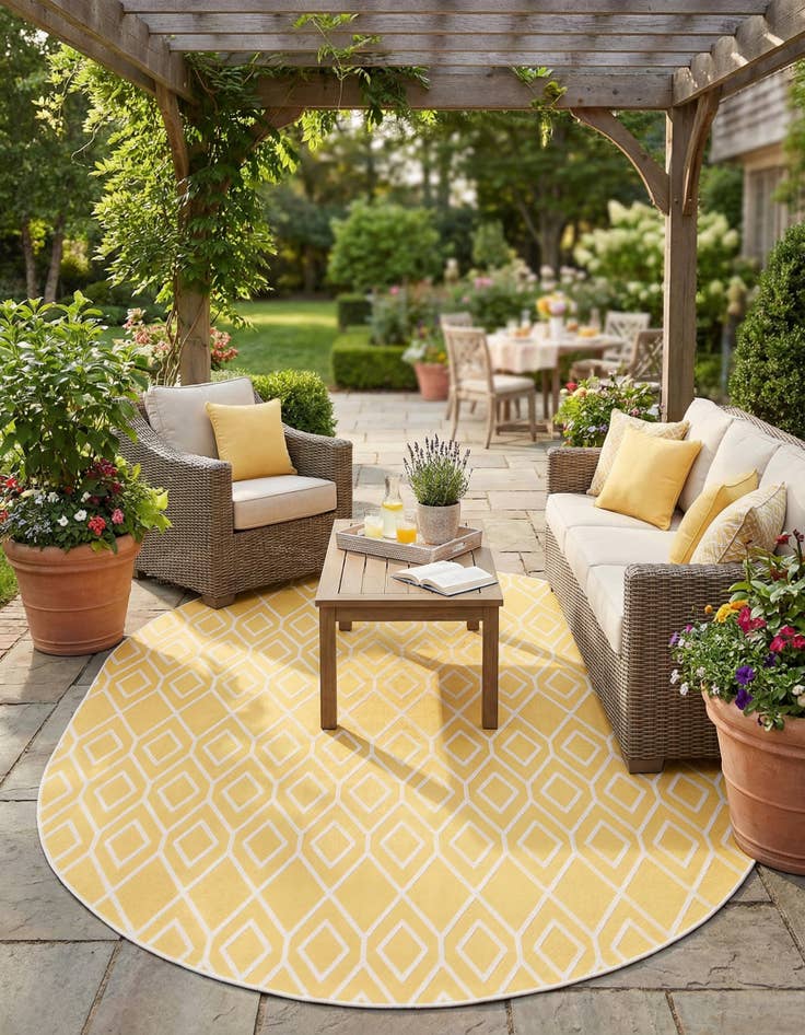 Detail image of 7' 10 x 10' Easy-Clean Jill Zarin Turks and Caicos Indoor / Outdoor Oval Rug