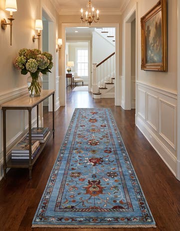 2' 8 x 10' Hand Knotted Ariana Ziegler Runner Rug