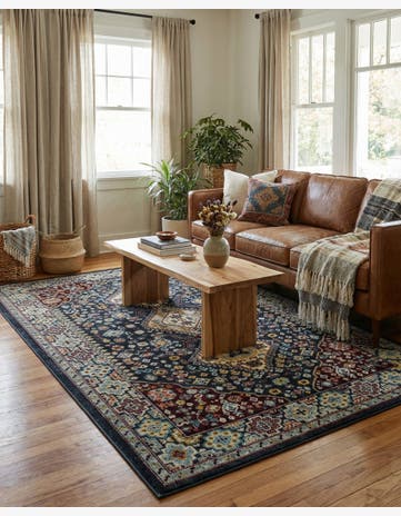 Navy Blue Kamala Washable Rug