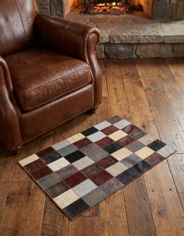 2' x 3' Cowhide Leather Rug