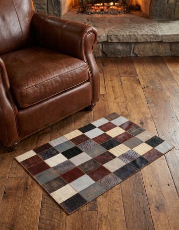 2' x 3' Cowhide Leather Rug