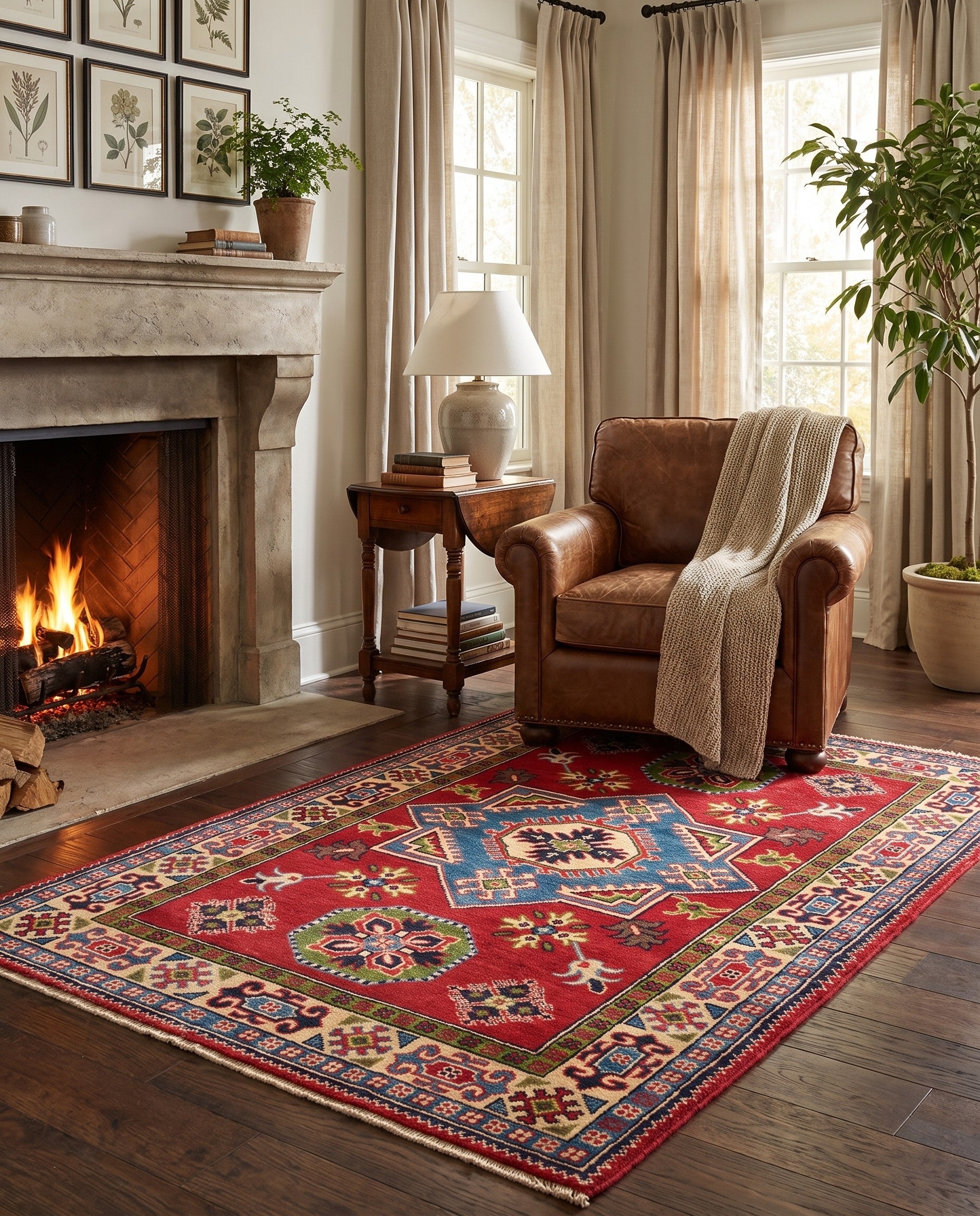 3' 3 x 4' 11 Hand Knotted Kazak Rug