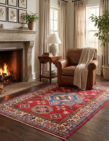 3' 3 x 4' 11 Hand Knotted Kazak Rug