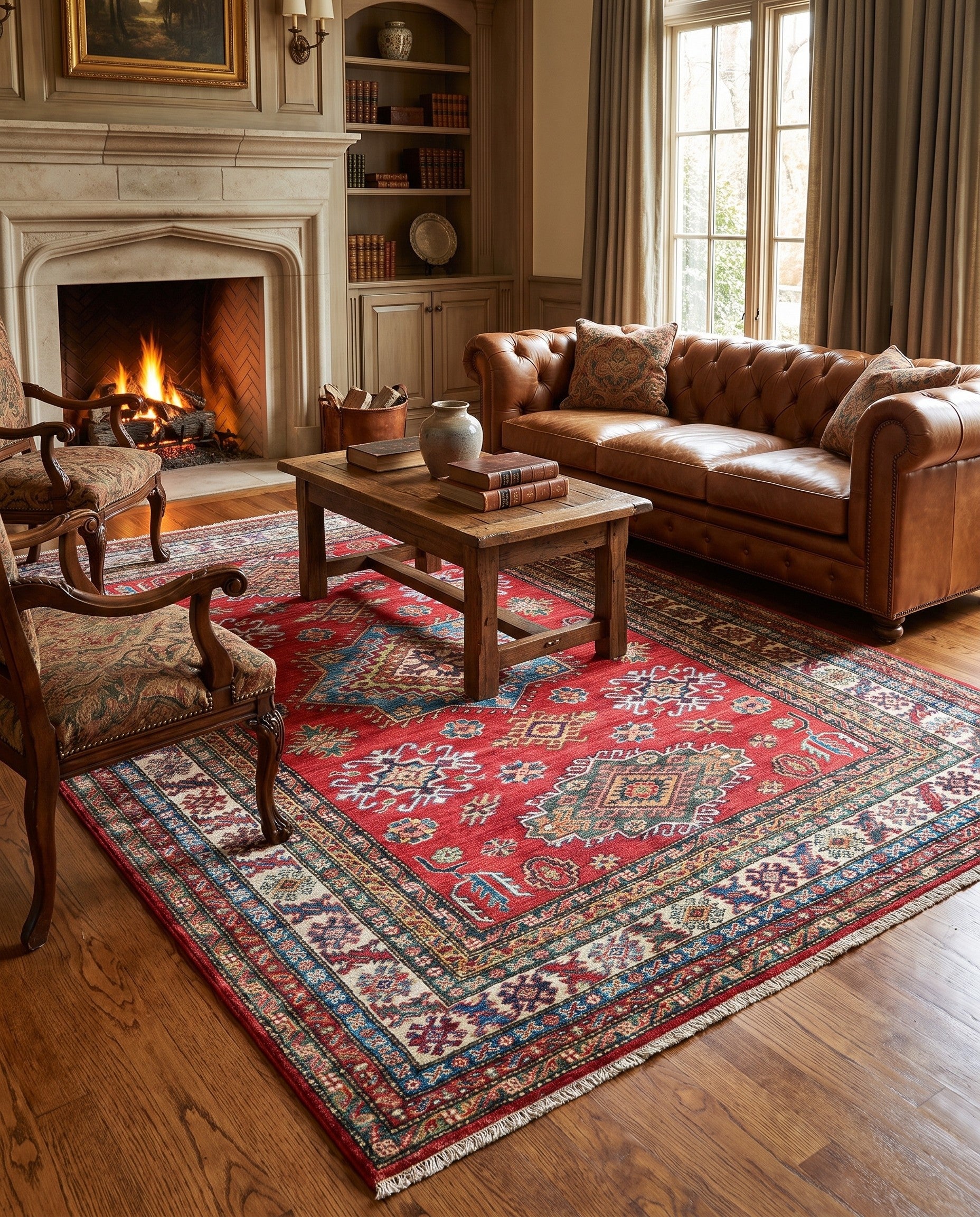 4' 11 x 6' 10 Hand Knotted Kazak Rug