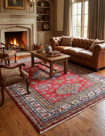 4' 11 x 6' 10 Hand Knotted Kazak Rug