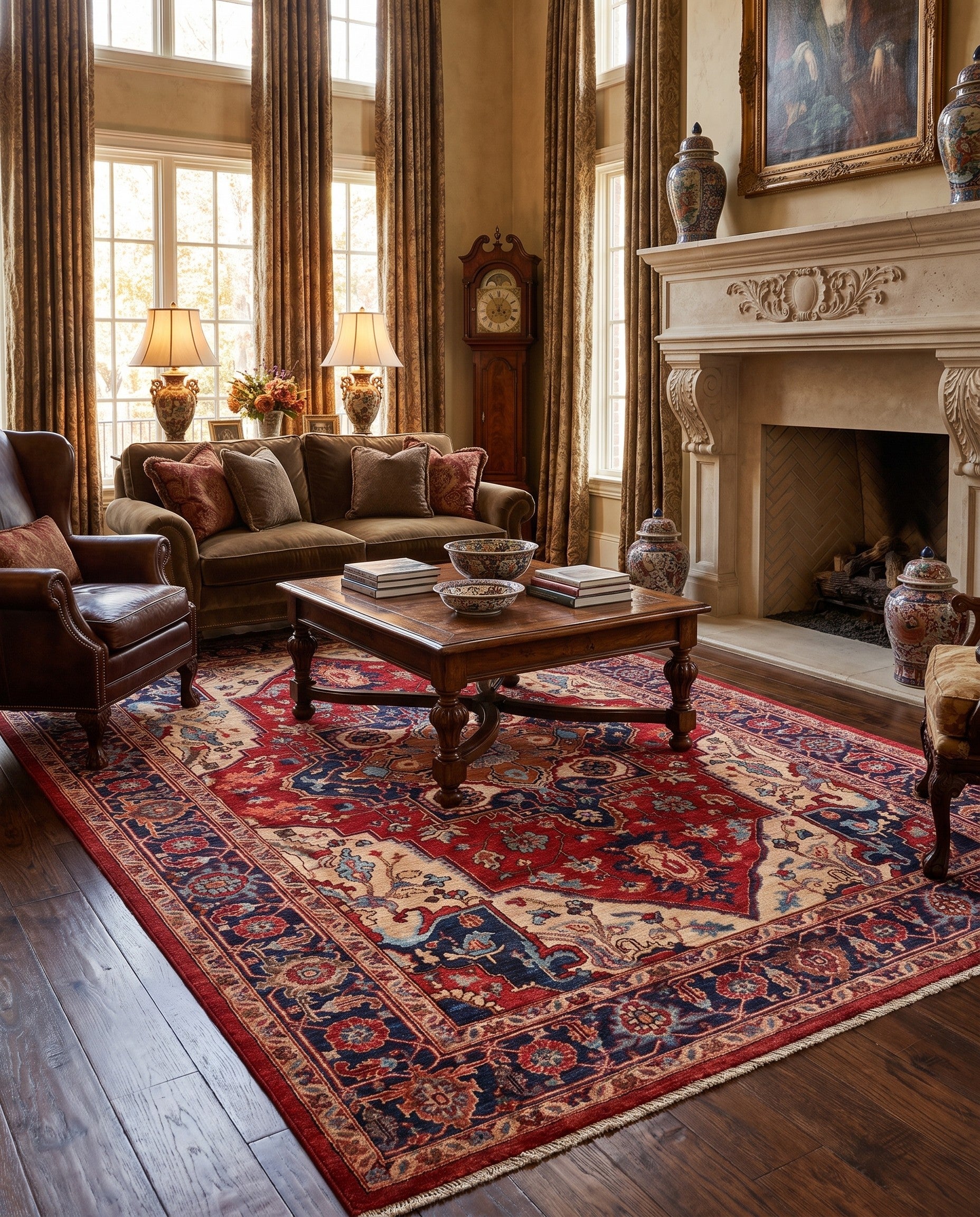 6' 9 x 9' 11 Hand Knotted Heriz Rug