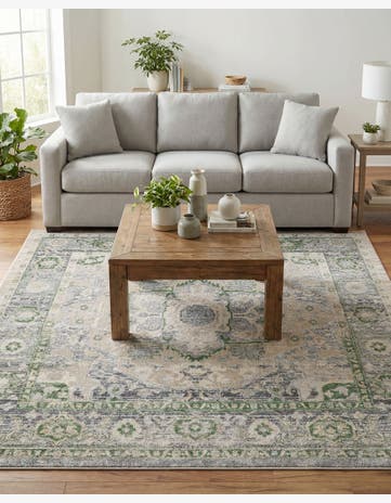 Stone Gray Madeline Vintage Square Rug