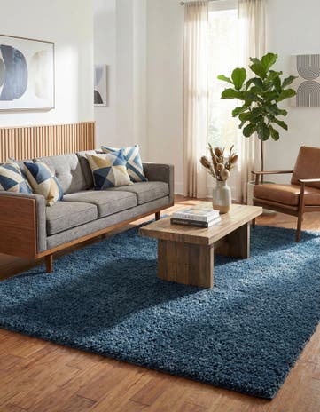 Marine Blue Zermatt Shag Rug
