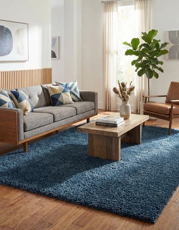 Marine Blue Zermatt Shag Rug