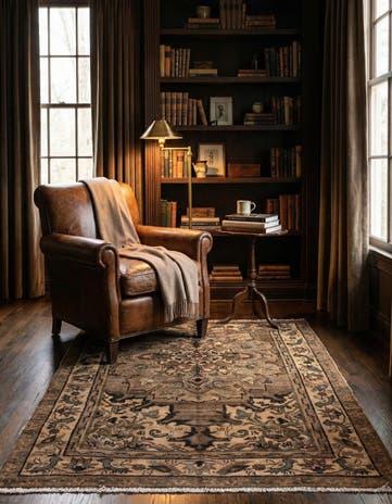 4' 2 x 5' 3 Hand Knotted Ultra Vintage Persian Wool Rug