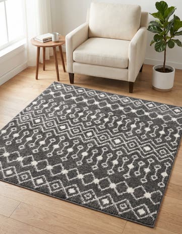 4' x 4' Moroccan Trellis Square Rug