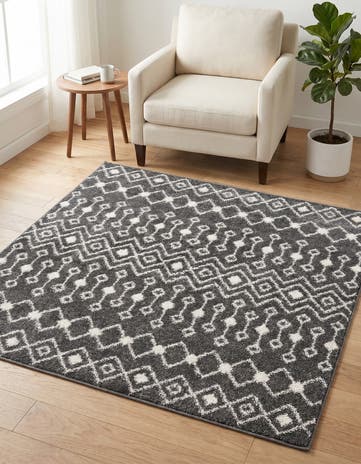 4' x 4' Moroccan Trellis Square Rug