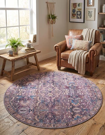 Pink Nostalgia Round Rug