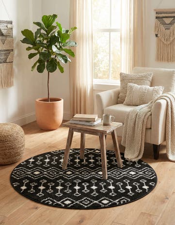 3' x 3' Moroccan Trellis Round Rug