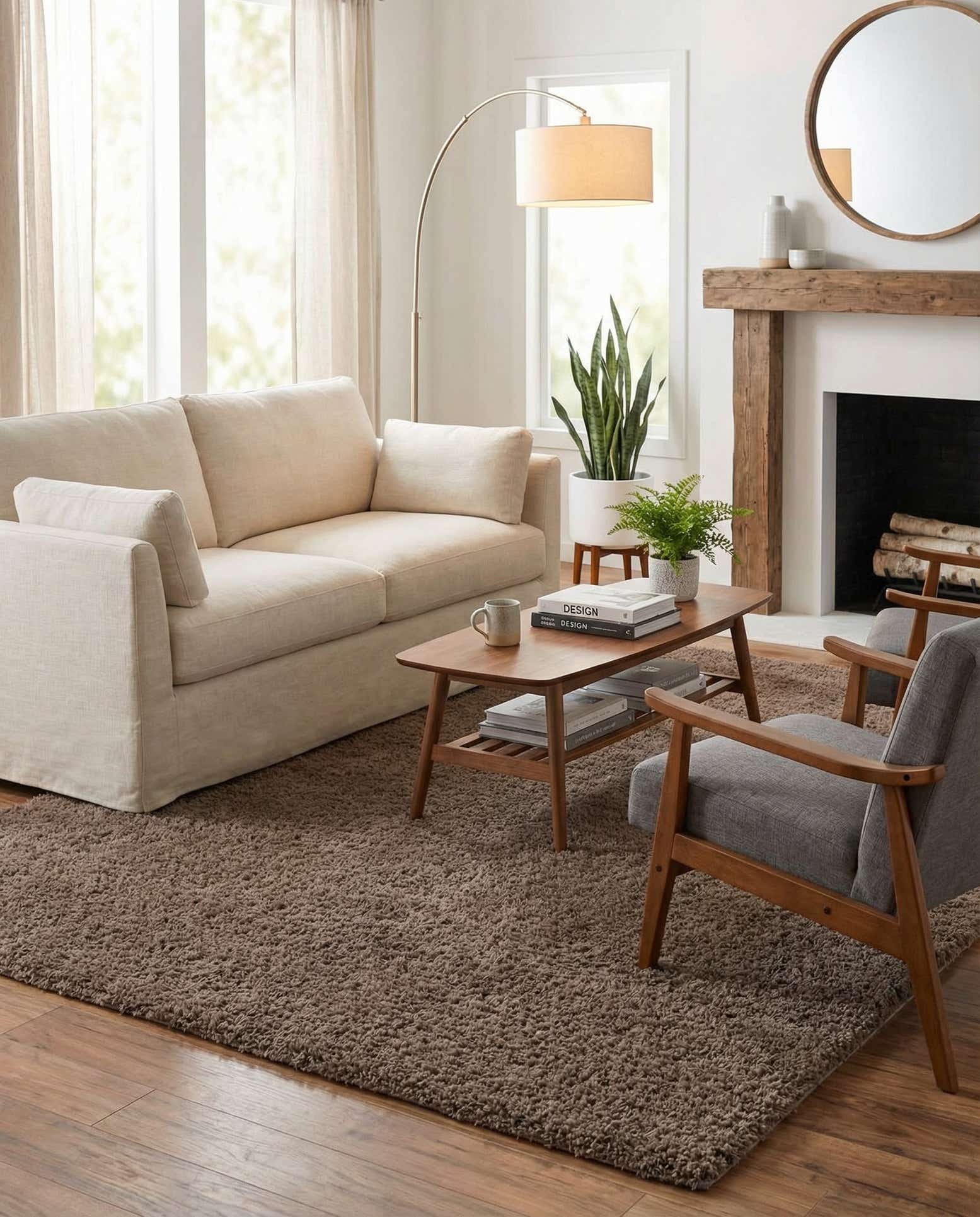 8' x 10' Solid Shag Rug