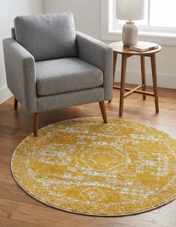 Yellow Dover Round Rug
