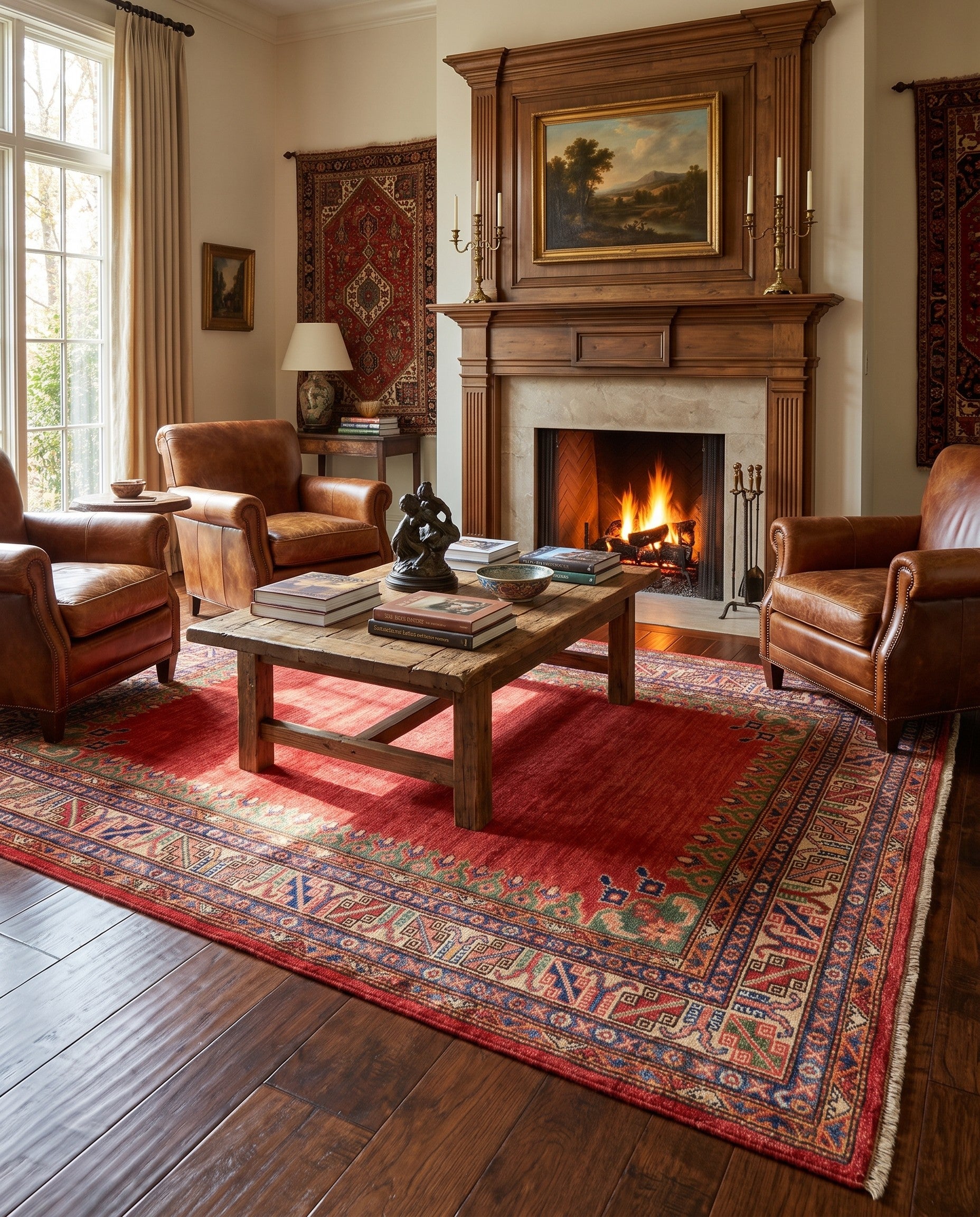 4' 3 x 6' 4 Hand Knotted Kazak Rug