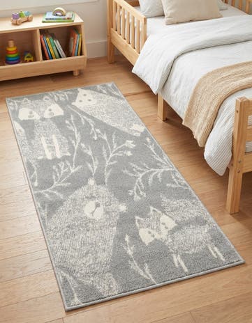 2' 2 x 3' 11 Animals Whimsy Kids Runner Rug