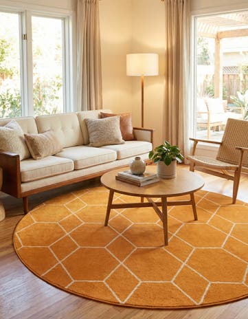 7' 10 x 7' 10 Trellis Frieze Round Rug