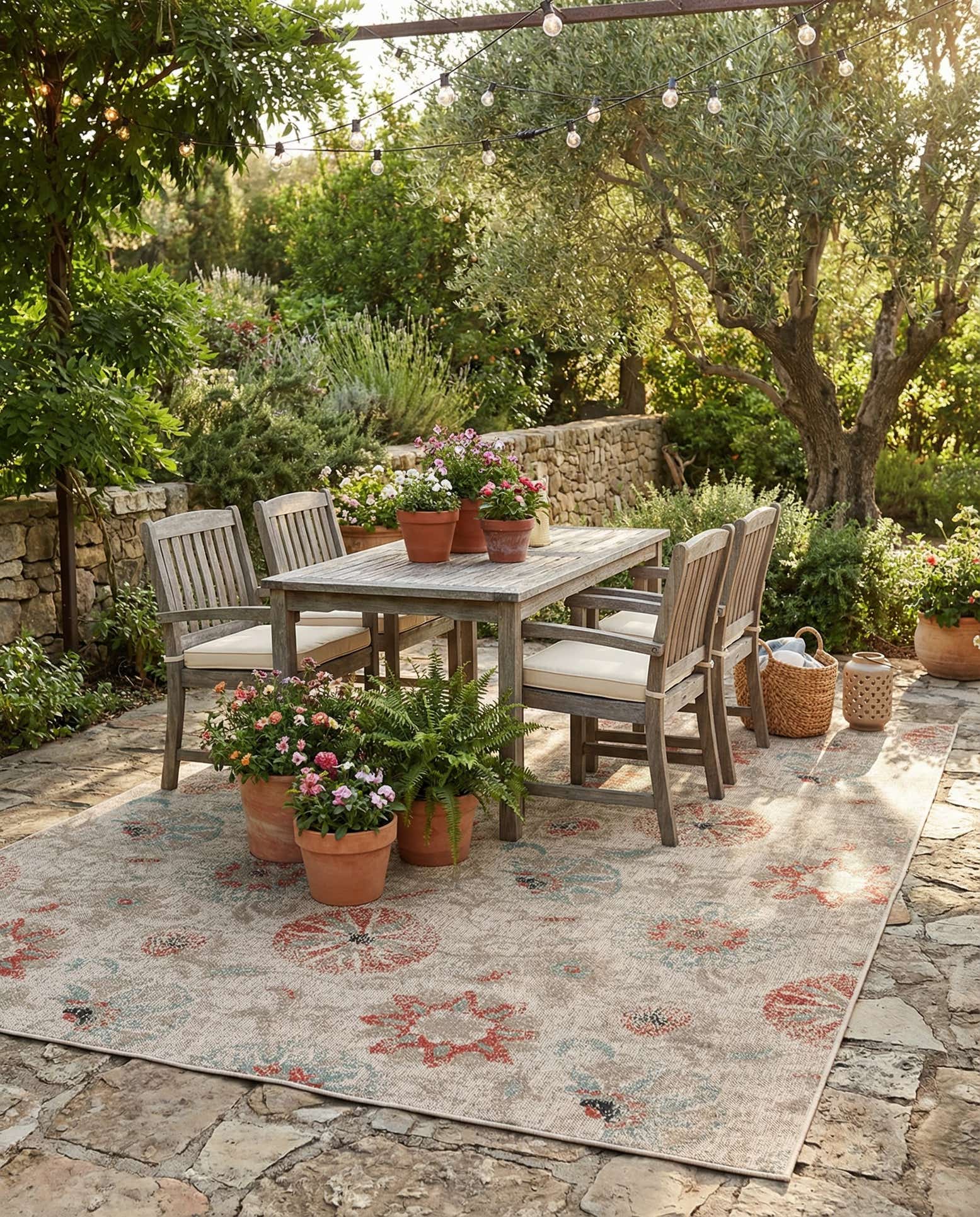 7' 10 x 10' Easy-Clean Botanical Indoor / Outdoor Rug