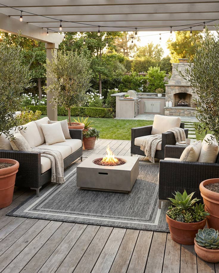 Detail image of 5' 3 x 8' Easy-Clean Border Indoor / Outdoor Rug
