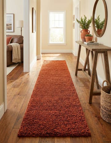 2' 7 x 13' Solid Shag Runner Rug