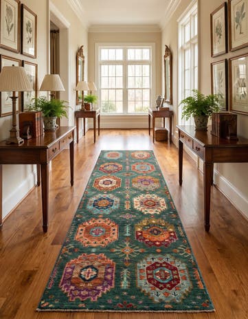2' 10 x 9' 5 Hand Knotted Ariana Ziegler Runner Rug